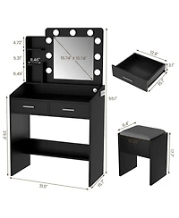 gaomon Vanity Desk with Mirror and Lights