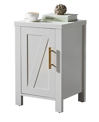 Kings Brand Furniture Sendero Side End Table with Faux Marble Storage Shelves & Gold Metal Frame, Nightstand