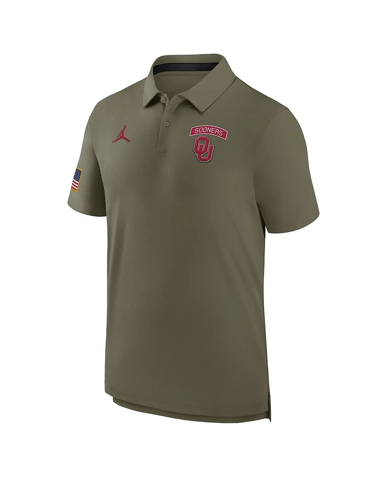 Jordan Men's Olive Oklahoma Sooners 2024 Military Appreciation Tour Performance Polo