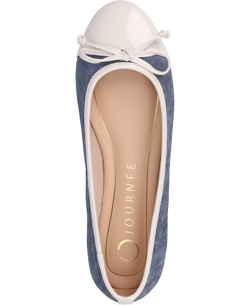 Journee Collection Women's Kaiah Cap Toe Ballet Flats