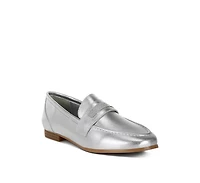 Eden Ode Rhinestone Strap Metallic Loafers