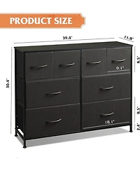 Wlive Dresser for Bedroom with 8 Drawers Wide Fabric Storage and Organization Chest of Living Room Closet Hall