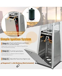 35'' Portable Tabletop Pyramid Patio Heater Stainless Steel Propane gas 9500 Btu