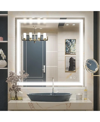 keonjinn Frameless Led 3 Color Dimmable Lighting Bathroom Vanity Mirror, Memory Function