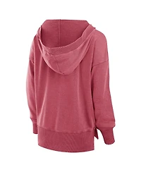 Fanatics Women's Crimson Alabama Crimson Tide Initiative Snow Wash French Terry V-Neck Pullover Hoodie