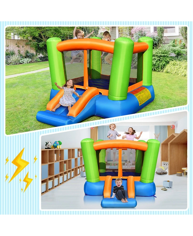 Gymax Inflatable Bounce House Kids Jumping Playhouse Indoor & Outdoor Without Blower