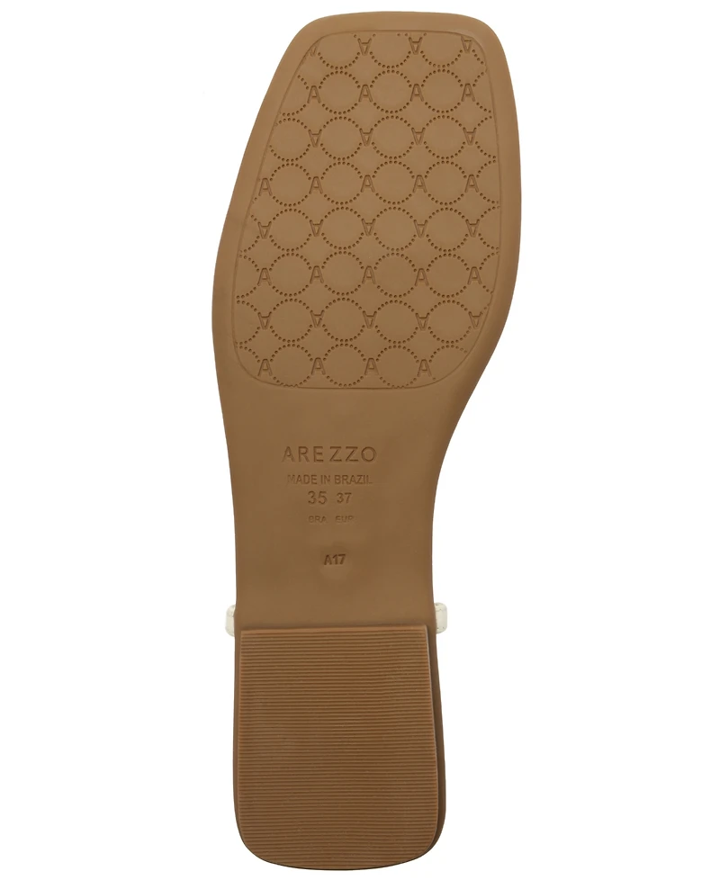Arezzo Women's Zuri Square Toe Flat Sandals