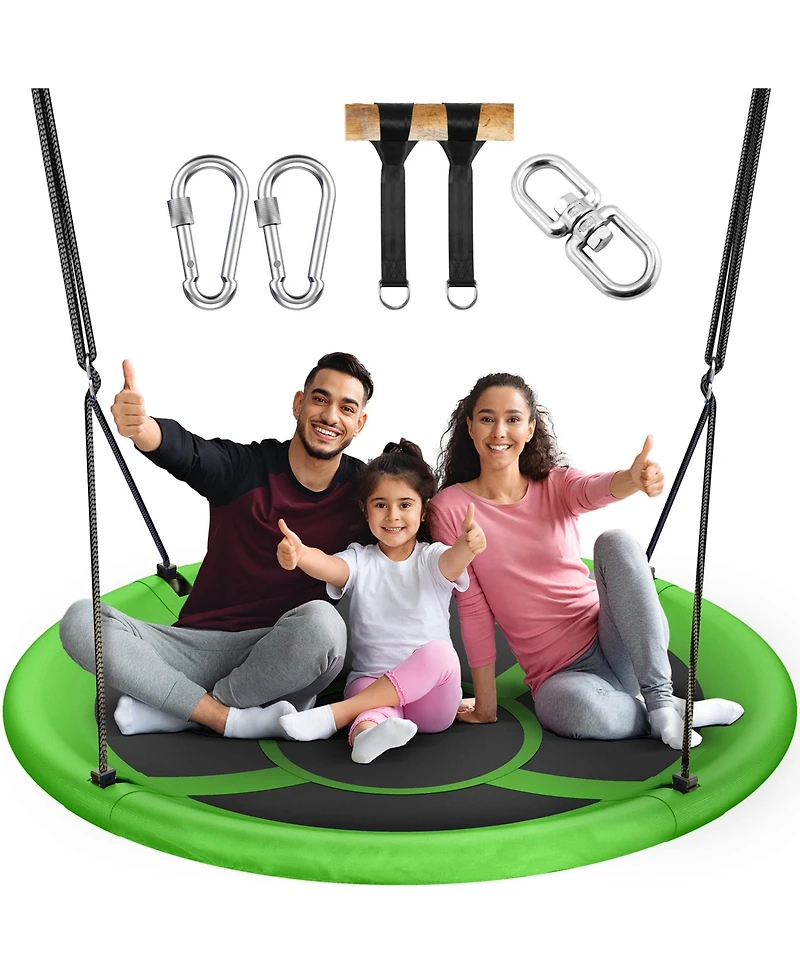 Everyfun 43" Saucer Tree Swing for Kids Adult, Waterproof Flying with Adjustable Hanging Straps, Seats Backyard Outdoor Indoor