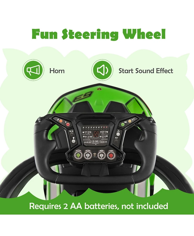 Gymax 3-in-1 Licensed Lamborghini Ride on Push Car Stroller Sliding w/ Sound