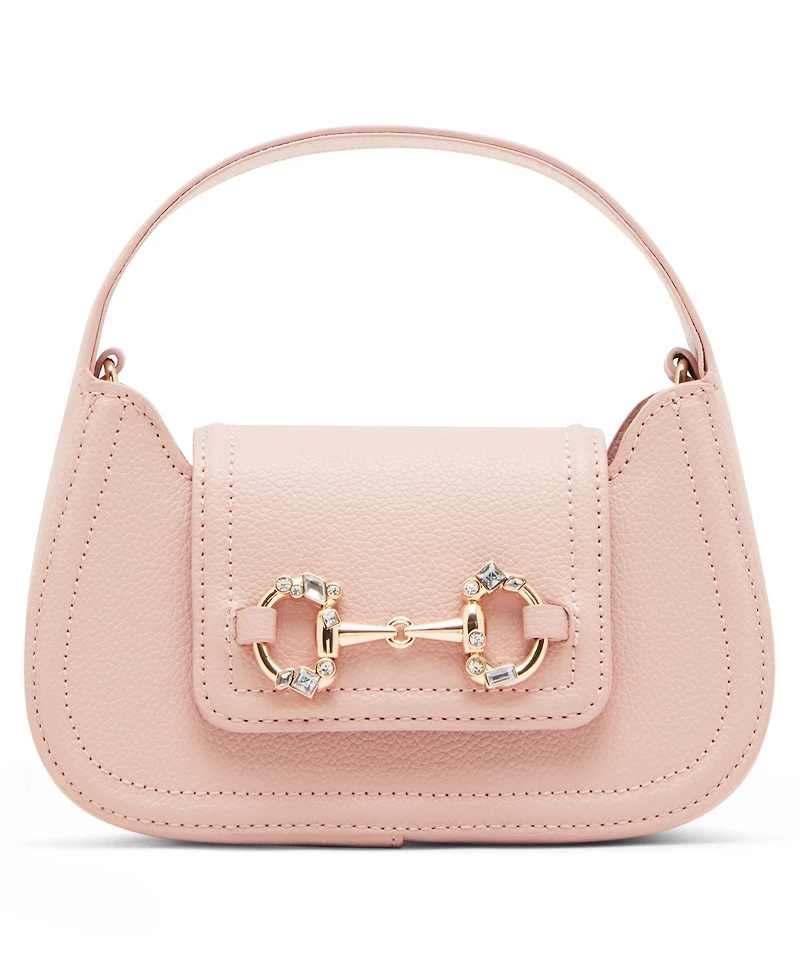 Anne Klein Crystal Horsebit Top Handle Small Crossbody Bag
