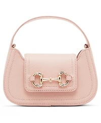 Anne Klein Crystal Horsebit Top Handle Small Crossbody Bag