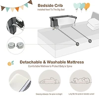 Gouun Boys Travel Portable Bed Side Sleeper Bassinet Crib with Carrying Bag