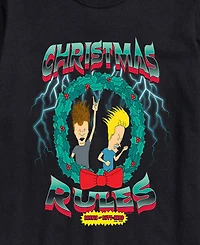 Airwaves Men's Beavis Butthead Christmas Rules Short Sleeve Tee