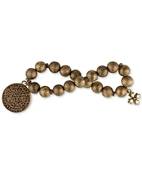 Patricia Nash Gold-Tone Dark Crystal Disc Beaded Stretch Bracelet