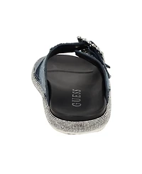 Guess Women's Funzya Embellished Double Band Footbed Sandals