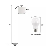 Sugift Metal Arc Floor Lamp with 3 Color Temperatures Led Bulb