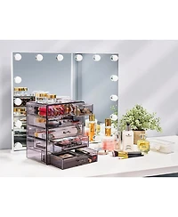 Sorbus 6 Drawer Acrylic Makeup Organizer Case for Cosmetics, Makeup and jewelry - Drawers with Diamond Detail
