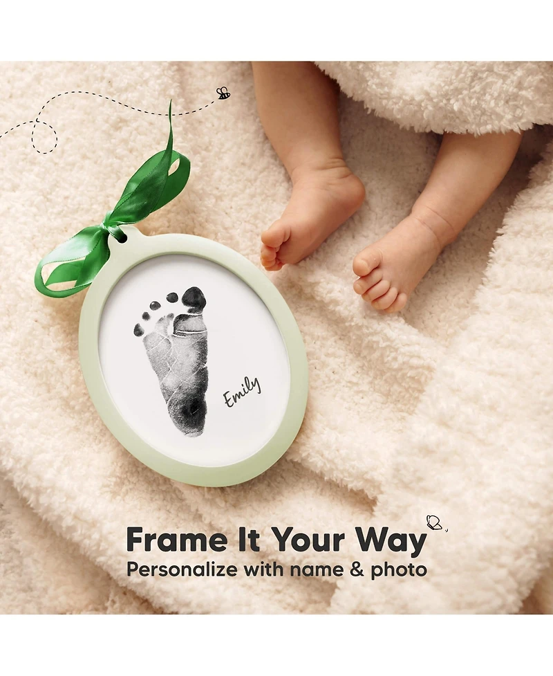 KeaBabies Bitsy Inkless Baby Hand and Footprint Kit, Two-sides Christmas Photo Ornaments, Personalized Keepsake Gifts