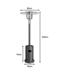 Gouun 50000 Btu Stainless Steel Propane Patio Heater with Trip over Protection