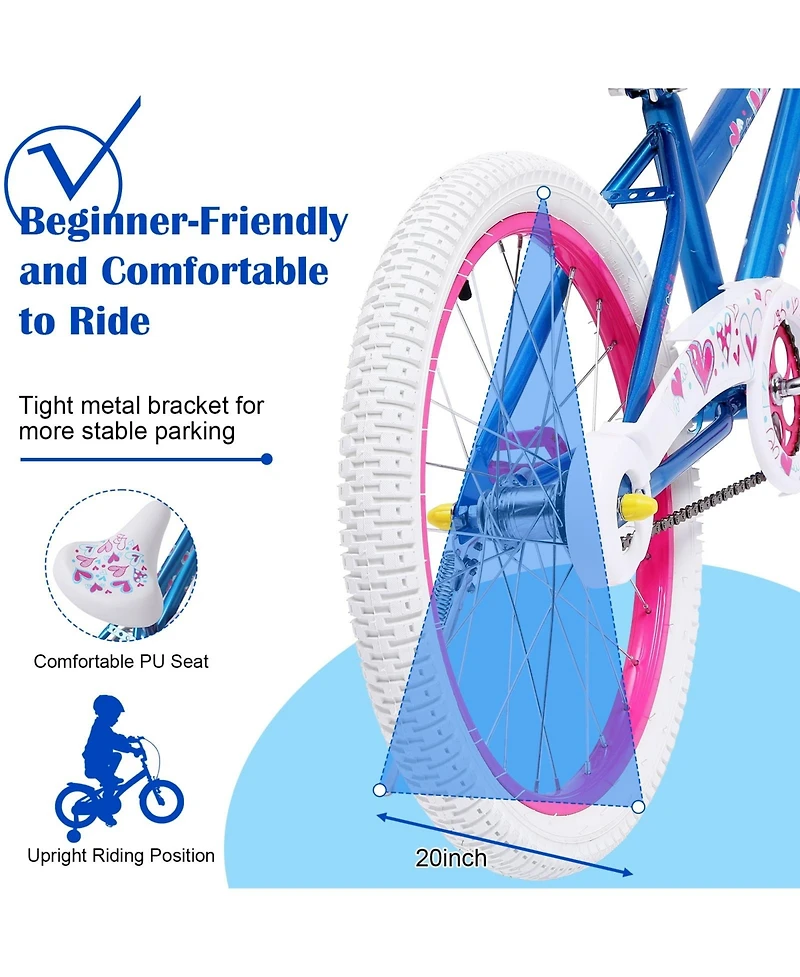 Sugift 20 in. Kids Bike Child Bicycle for Girls Age 7-14 Years, Bule 4.2 stars out of 63 reviews