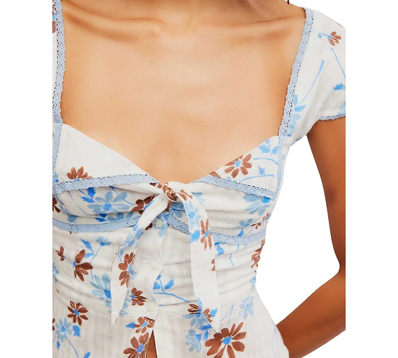 Free People Women's Call Me Baby Blouse - White Combo