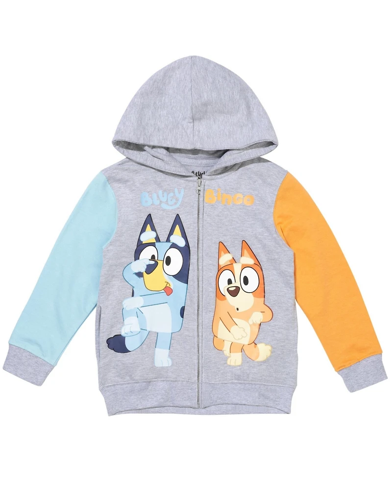 Bluey & Bingo Fleece Zip-Up Raglan Hoodie Toddler| Child Boys