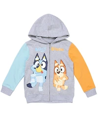 Bluey & Bingo Fleece Zip-Up Raglan Hoodie Toddler| Child Boys