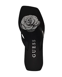 Guess Women's Damani Rhinestone Flower Eva Platform Wedge Sandals