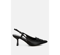 Danvers Kitten Heel Pointy Slingbacks