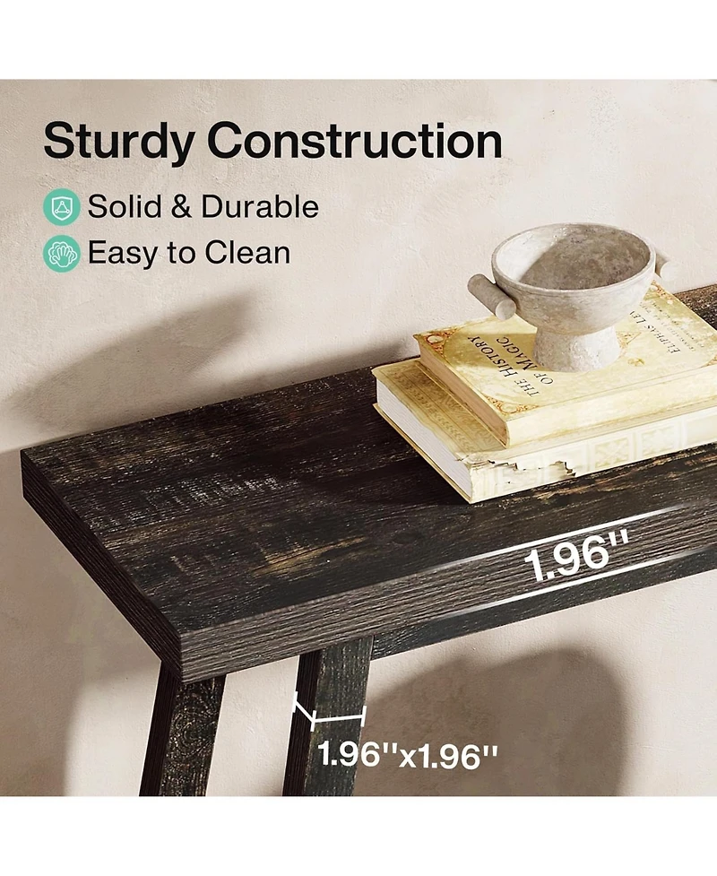 Tribesigns Farmhouse Console Entryway Table: 70.9 Inches Extra Long Console Table for Entryway, 2-Tier Narrow Wood Foyer Sofa Couch Table