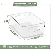Sorbus 10 Pack Medium Clear Plastic Storage Bins with Handle