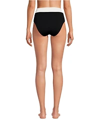 Lands' End Women's Reversible Ultra High Leg Waisted Bikini Swim Bottoms