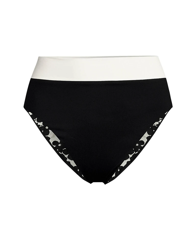 Lands' End Women's Reversible Ultra High Leg Waisted Bikini Swim Bottoms