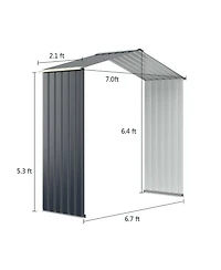 Gouun Outdoor Storage Shed Extension Kit for 7 Feet Shed Width