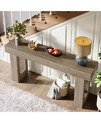 Tribesigns 63-Inch Long Console Table, Wooden Rectangular Sofa Table Behind The Couch, Farmhouse Entryway Table for Entrance, Hallway, Living Room, Bl