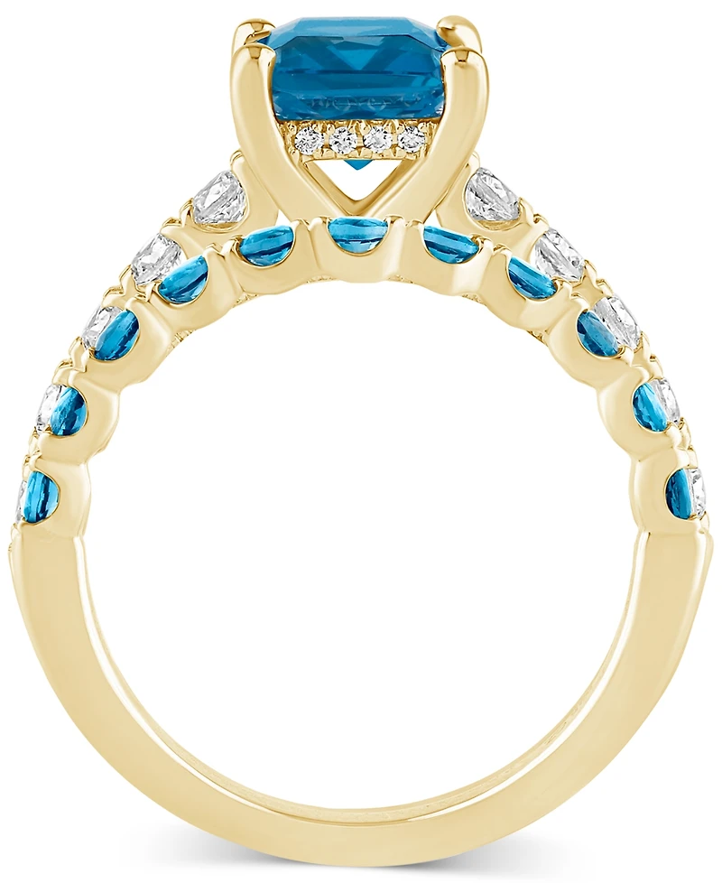 London Blue Topaz (2-3/4 ct. t.w.) & Diamond (1/2 Bridal Set 14k Gold