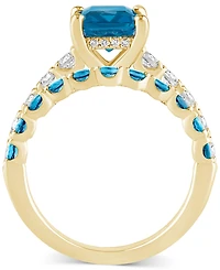 London Blue Topaz (2-3/4 ct. t.w.) & Diamond (1/2 Bridal Set 14k Gold