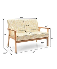 Gouun Modern Fabric Loveseat Sofa Couch Upholstered 2-Seat Armchair