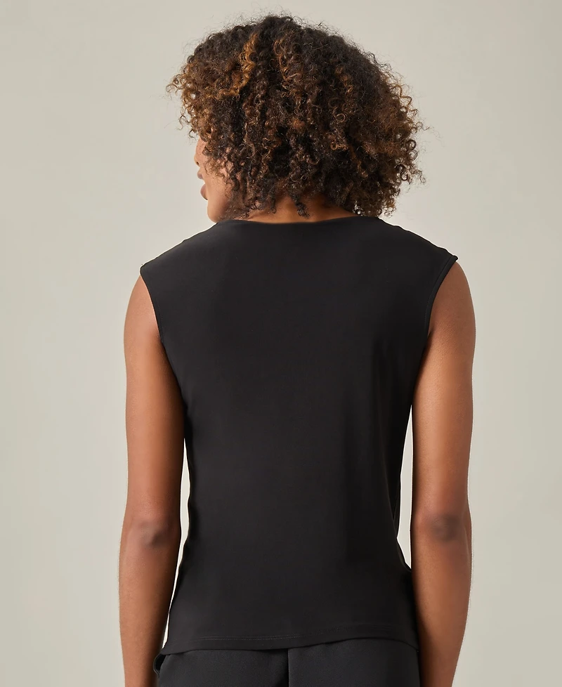 Kasper Women's Sleeveless Knot Front Jersey Top