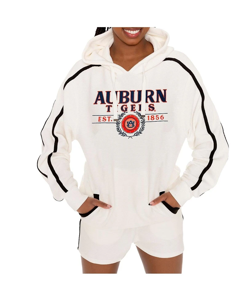 Gameday Couture Women's Cream Auburn Tigers Down, Set, Go Pullover Hoodie and Shorts Set