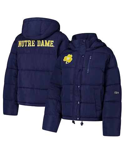 Hype and Vice Women's Navy Notre Dame Fighting Irish Puffer Jacket