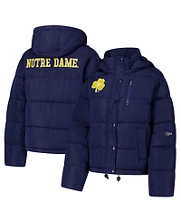 Hype and Vice Women's Navy Notre Dame Fighting Irish Puffer Jacket