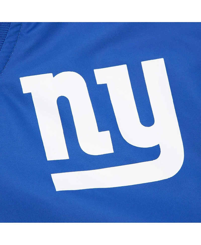 Mitchell & Ness Men's Lawrence Taylor Royal New York Giants Retired Player Graphic Full-Snap Satin Jacket