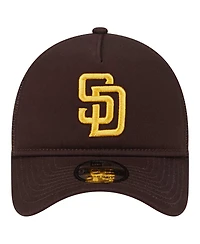 New Era Men's Brown San Diego Padres 9FORTY A-Frame Trucker Adjustable Hat