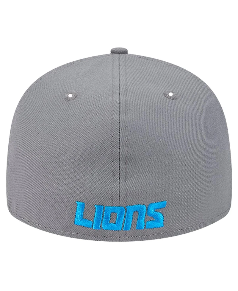 New Era Men's Gray Detroit Lions Omaha Low Profile 59FIFTY Fitted Hat