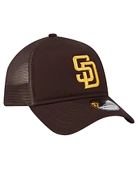 New Era Men's Brown San Diego Padres 9FORTY A-Frame Trucker Adjustable Hat
