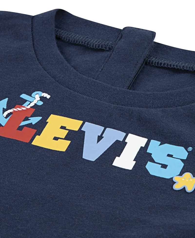 Levi's Baby Boys Coastal Critters Tee and Shorts Knit, 2-Piece Set