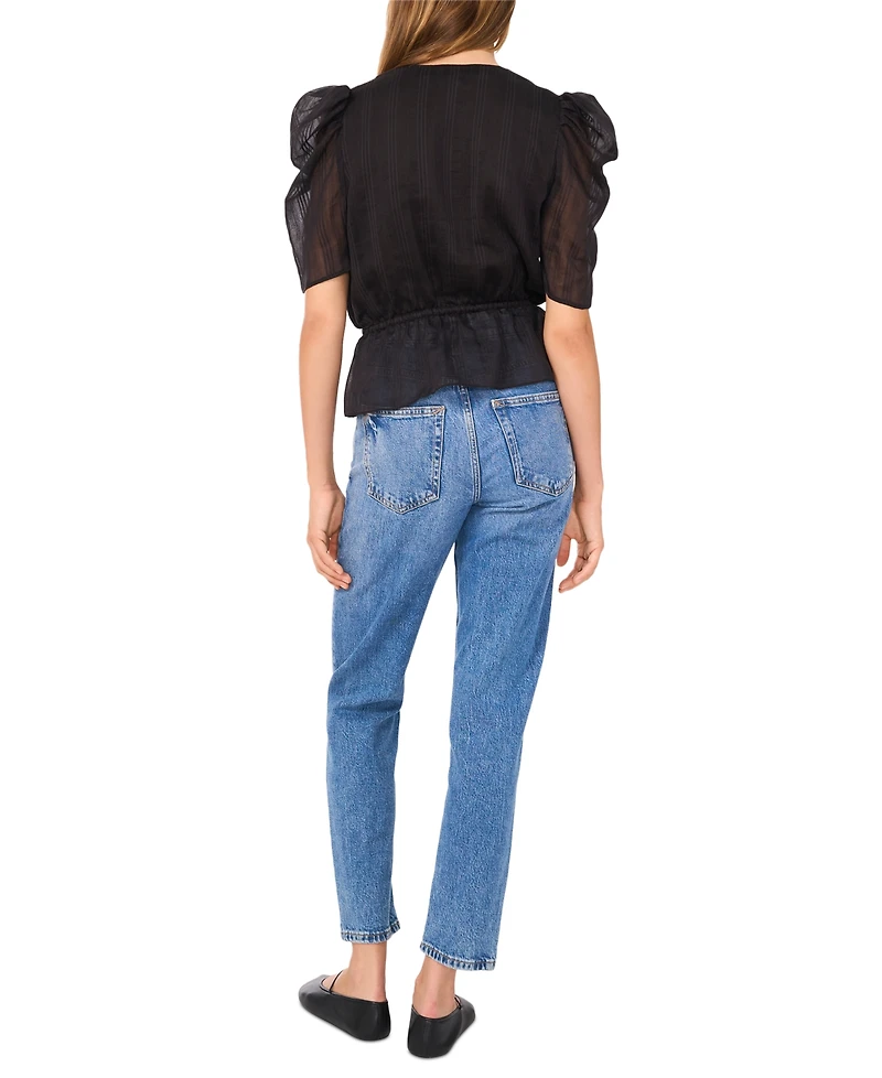 1.state Women's Puff-Sleeve Peplum Top