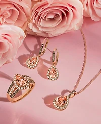Le Vian Peach Morganite (1 ct. t.w.), Nude Diamond (3/8 ct. t.w.) & Chocolate Diamond (1/10 ct. t.w.) Teardrop Earrings in 14k Strawberry Gold