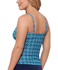 Swim Solutions Women's Printed Tummy-Control Tankini Top, Exclusively at Macy's